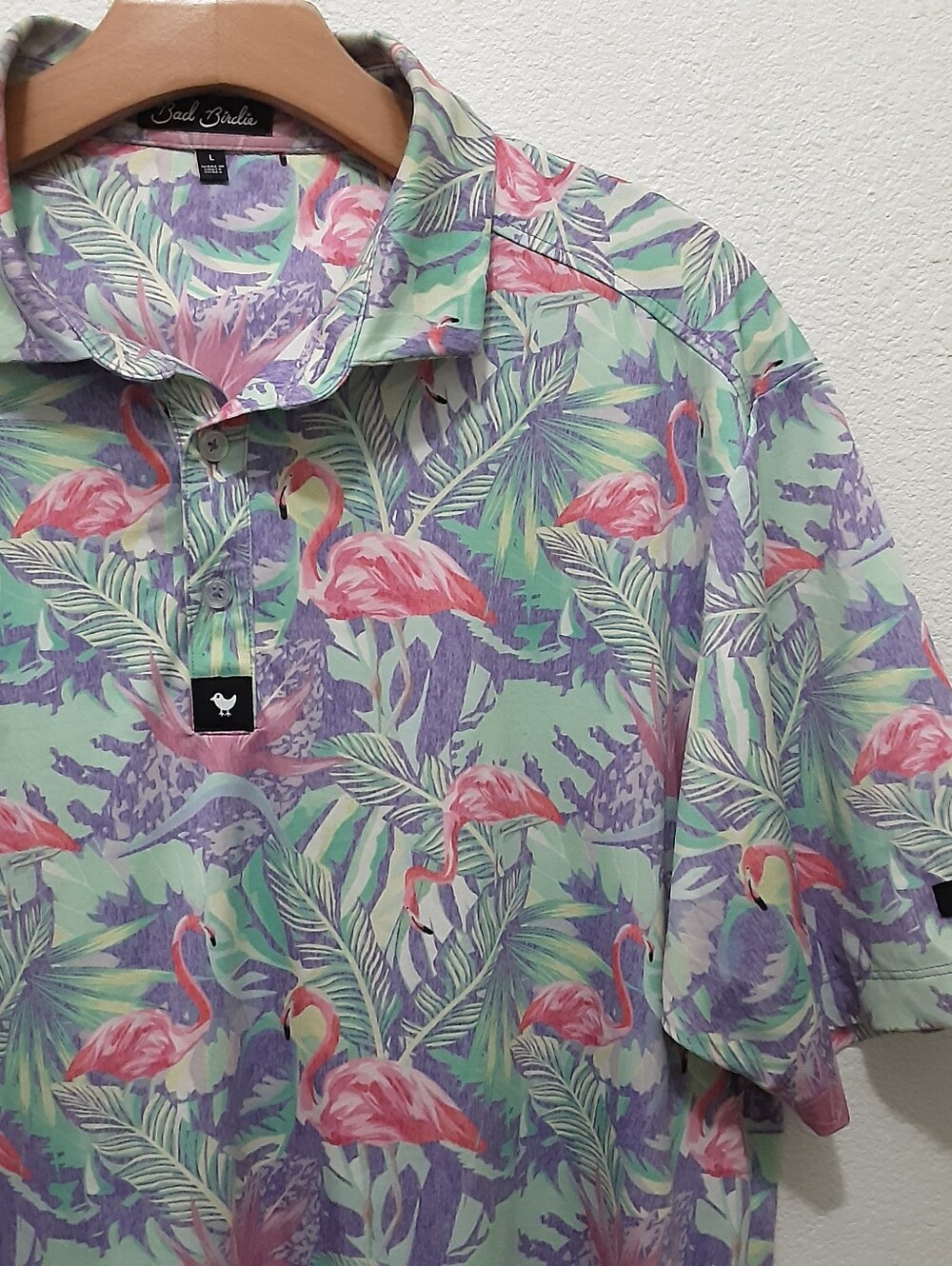 Bad Birdie Golf Polo Tropical Flamingo